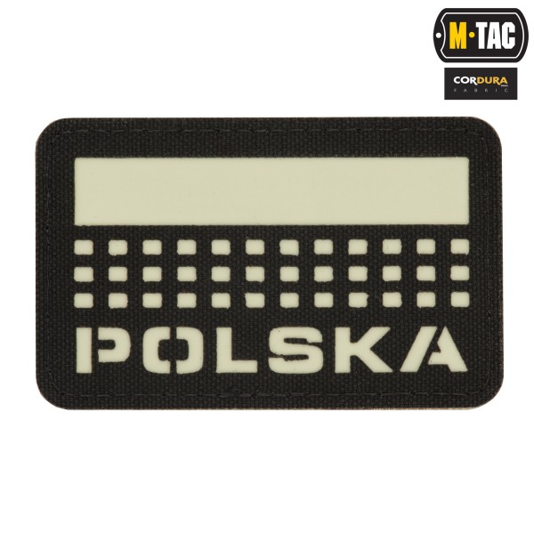 M-Tac naszywka Polska (z flagą) 50х80 Laser Cut Black/Lum 