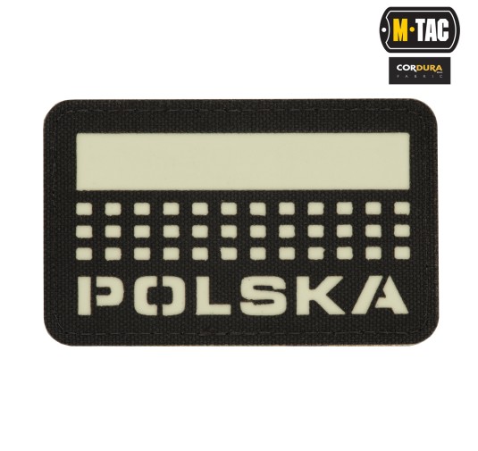 M-Tac naszywka Polska (z flagą) 50х80 Laser Cut Black/Lum 