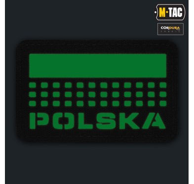 M-Tac naszywka Polska (z flagą) 50х80 Laser Cut Black/Lum 