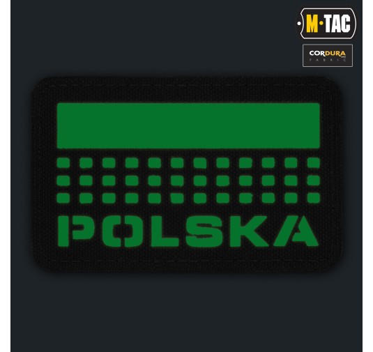 M-Tac naszywka Polska (z flagą) 50х80 Laser Cut Black/Lum 