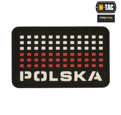 M-Tac naszywka Polska (z flagą) 50х80 Laser Cut Black/White/Red 