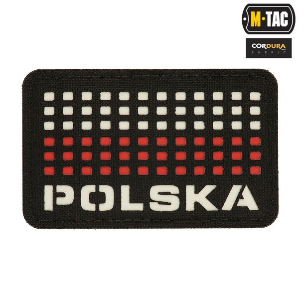 M-Tac naszywka Polska (z flagą) 50х80 Laser Cut Black/White/Red 