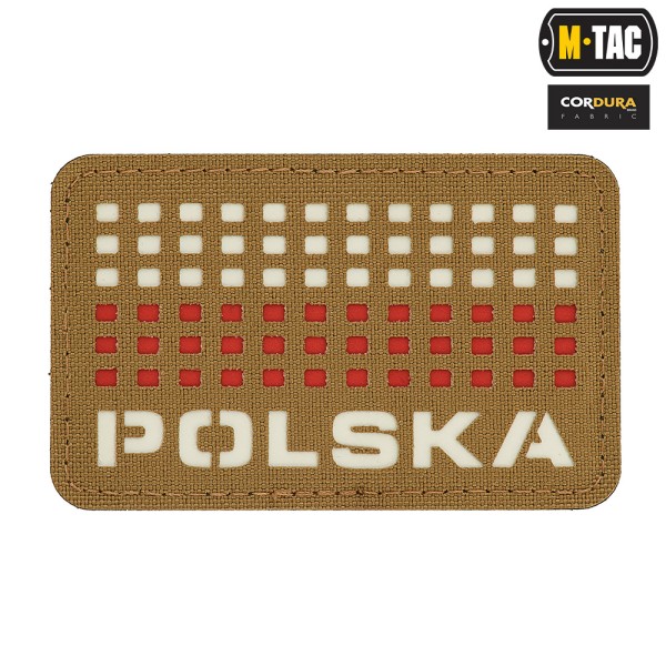 M-Tac naszywka Polska (z flagą) 50х80 Laser Cut Coyote/White/Red 