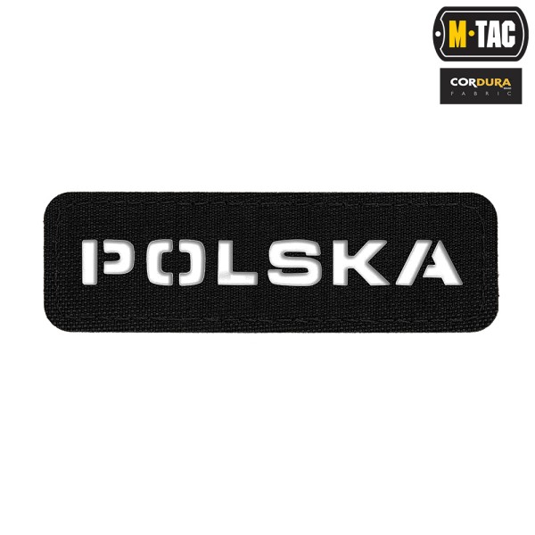 M-Tac naszywka Polska (przechodzi na wylot) 25х80 Laser Cut Black 