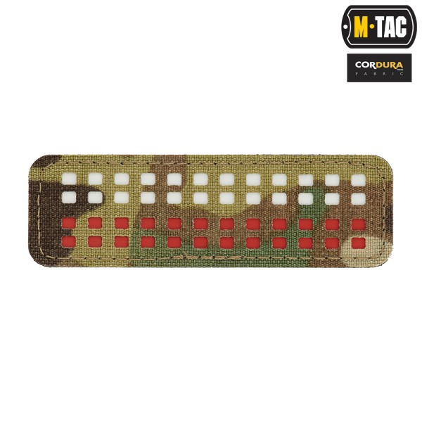 M-Tac naszywka flaga 25х80 (miniaturowe kwadraty) Laser Cut Multicam/White/Red 