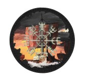 M-Tac Okrafla naszywka Vegvisir/Drakkar (80mm) Black/GID 