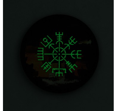 M-Tac Okrafla naszywka Vegvisir/Drakkar (80mm) Black/GID 