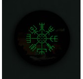 M-Tac Okrafla naszywka Vegvisir/Drakkar (80mm) Black/GID 