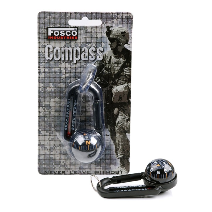 Karabińczyk Fosco - kompas i termometr w jednym!