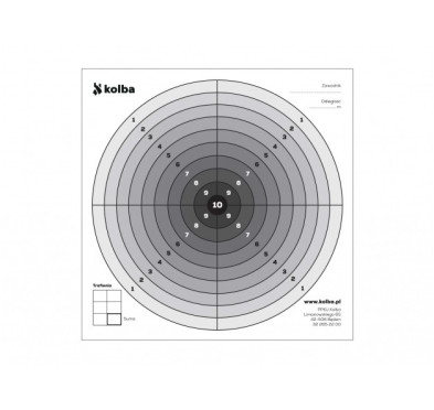Komplet tarcz strzeleckich 14x14 cm czarny środek 100 szt.