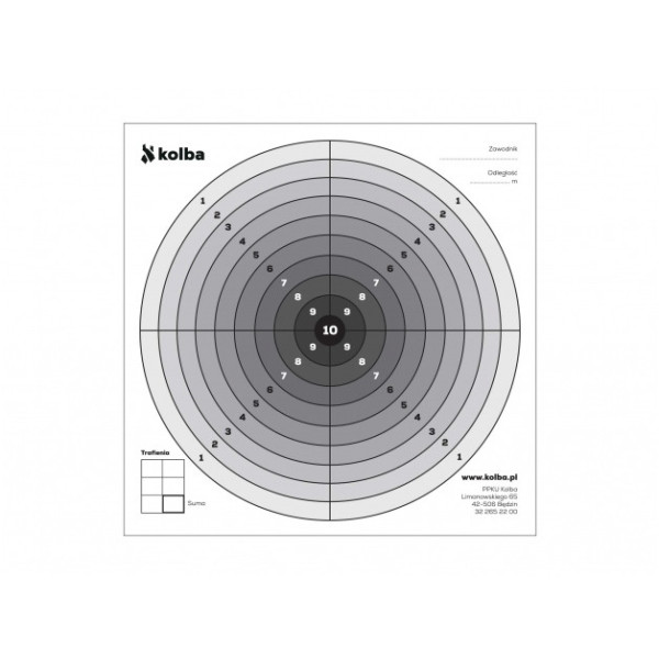Komplet tarcz strzeleckich 14x14 cm czarny środek 100 szt.