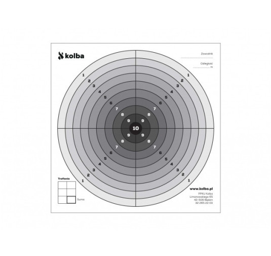 Komplet tarcz strzeleckich 14x14 cm czarny środek 100 szt.