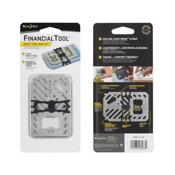 Nite Ize - FinancialTool Multi Tool Wallet - Stalowy - FMT2-11-R7