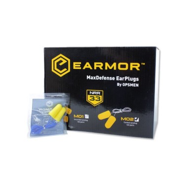 Earmor - Piankowe zatyczki do uszu MaxDefense - M02 - BOX 60 szt.