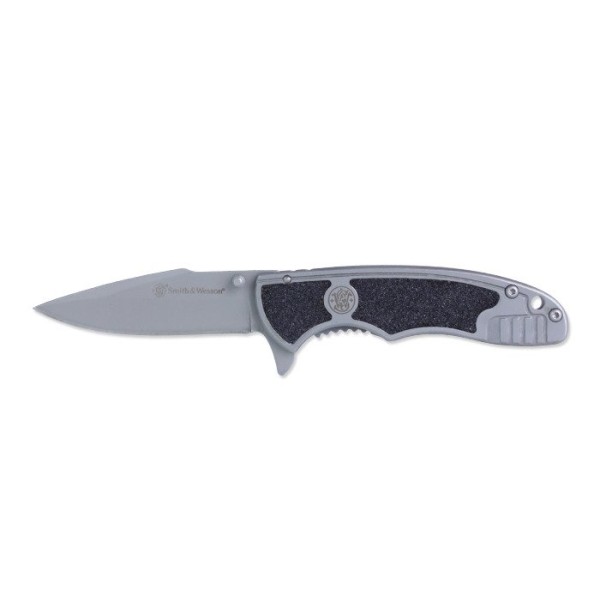 Smith&Wesson - Nóż składany Drop Point Silver/Black Handle - 1084306