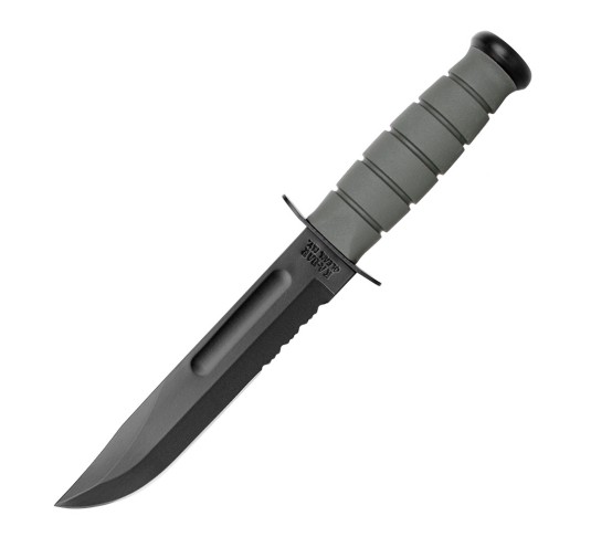 Ka-Bar 5012 - Foliage Green Utility Knife, Serrated - GFN Sheath