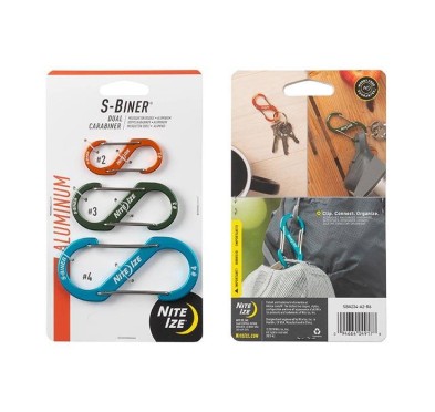 Nite Ize - Karabinek S-Biner® Aluminum Dual Carabiner Combo - 3 szt. - SBA234-A2-R6