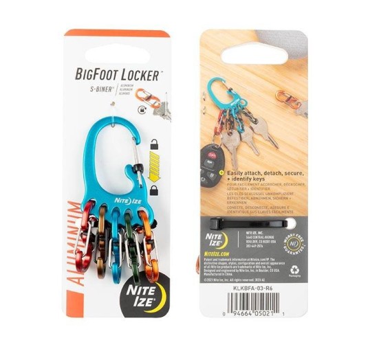 Nite Ize - BigFoot Locker KeyRack Aluminum - Assorted - KLKBFA-03-R6