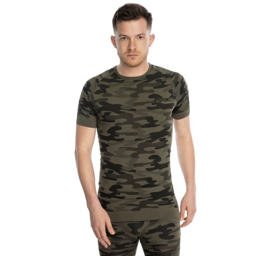 Spaio - Koszulka termoaktywna T-shirt Military - Moro Forest Green