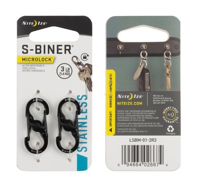 Nite Ize - S-Biner MicroLock - Czarny - 2Pack - LSBM-01-2R3