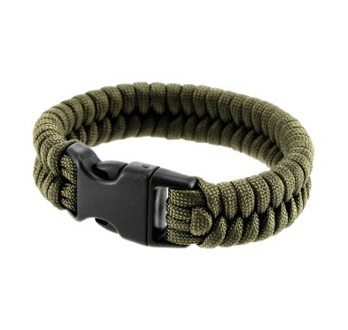 Bransoletka Paracord EDCX Fish army green S