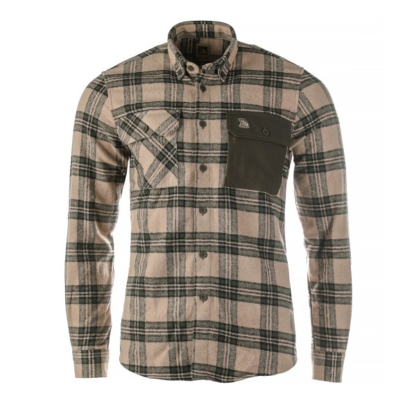 Koszula męska Tagart Alaska, flanelowa, beżowa w zieloną kratę 3XL Koszula męska Tagart Alaska, flanelowa, beżowa w zieloną kratę 3XL
