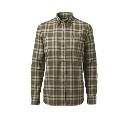 Koszula damska Chevalier Teal Light Flannel Olive Green Checked 34