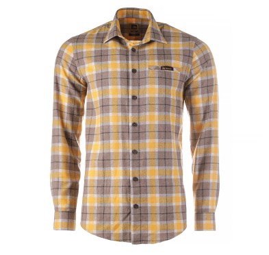 Koszula męska Tagart Sunny, flanelowa, w zółto-brązowoą kratę 2XL