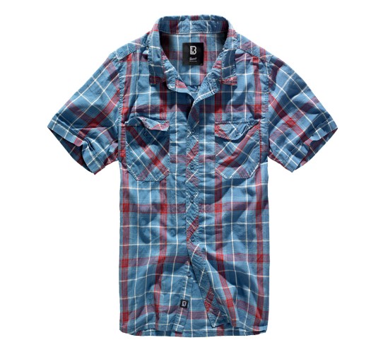 Koszula męska Brandit Roadstar krótki rękaw czerwono/niebieska S