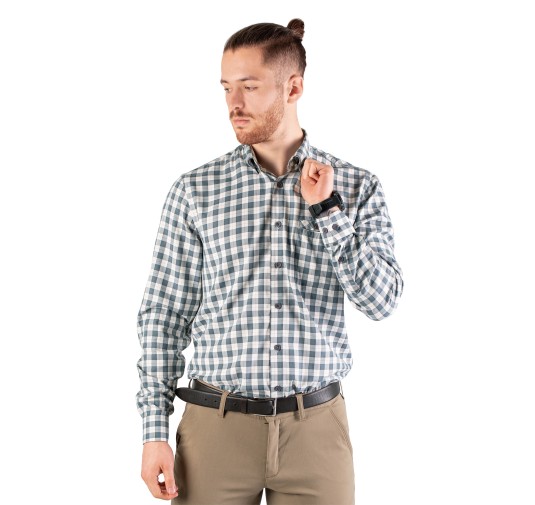 Koszula męska Tagart Malmo w niebiesko-białą kratkę XL