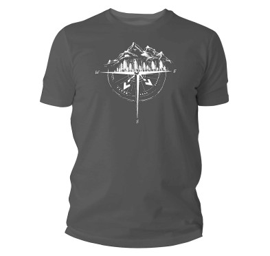 Koszulka męska TigerWood Róża Wiatrów ciemnoszara 2XL