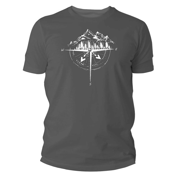 Koszulka męska TigerWood Róża Wiatrów ciemnoszara 2XL Koszulka męska TigerWood Róża Wiatrów ciemnoszara 2XL