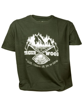 Koszulka męska TigerWood Two Axes zielona 2XL