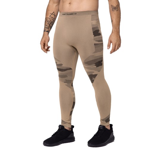 Legginsy męskie Spaio Military piaskowe XL