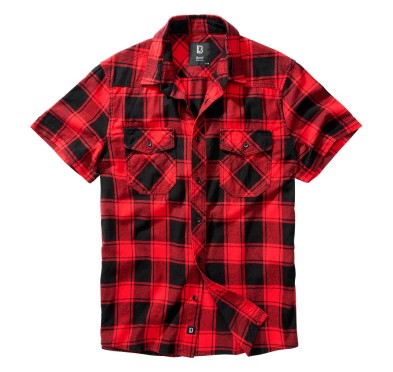 Koszula męska Brandit Check krótki rękaw czerwono/czarna 2XL