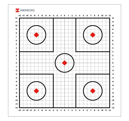 Naklejka termiczna tarcza do przystrzeliwania termowizji HIKMICRO by HIKVISION 30x30 cm 10 szt.