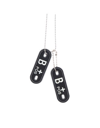 Nieśmiertelniki z grupą krwi z łańcuszkiem B+