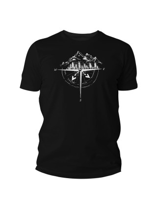 Koszulka męska TigerWood Róża Wiatrów czarna S