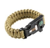 Bransoletka M-Tac Paracord z Krzesiwem, Kompasem i Gwizdkiem, tan M