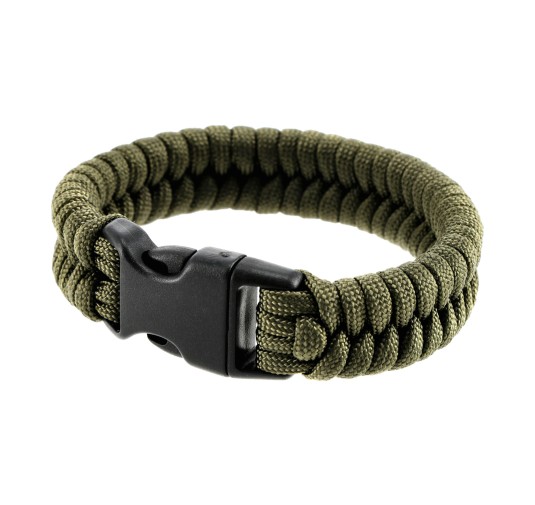 Bransoletka Paracord EDCX Fish army green L