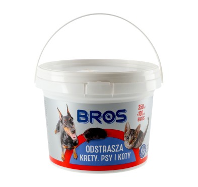 Granulat Bros odstrasza krety, psy i koty 350 ml + 100 ml gratis