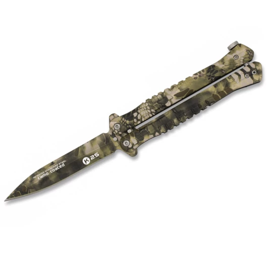 Nóż motylek K25 02132 Balisong Sand Phyton