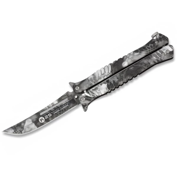 Nóż motylek K25 02142 Balisong Black Phyton