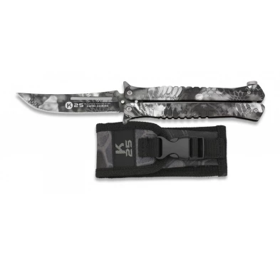 Nóż motylek K25 02142 Balisong Black Phyton