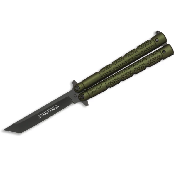 Nóż motylek K25 36249 Balisong Green