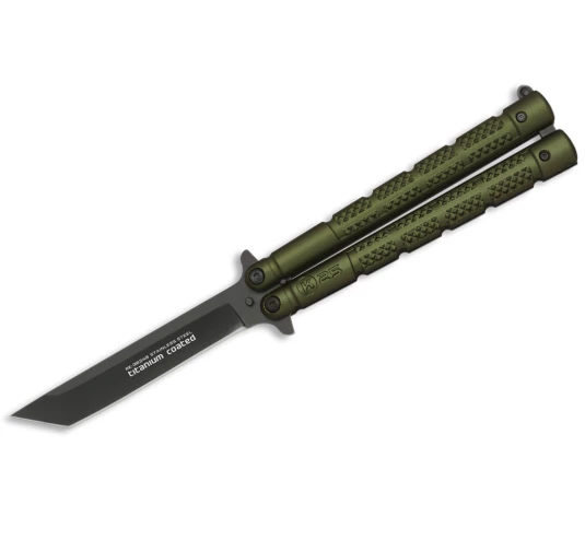 Nóż motylek K25 36249 Balisong Green