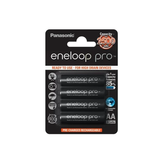 4 x Panasonic Eneloop PRO R6/AA 2550mAh BK-3HCDE/4BE (blister)