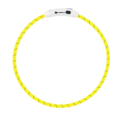 Obroża led dla psa Flamingo Leora żółta