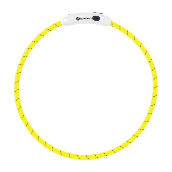Obroża led dla psa Flamingo Leora żółta