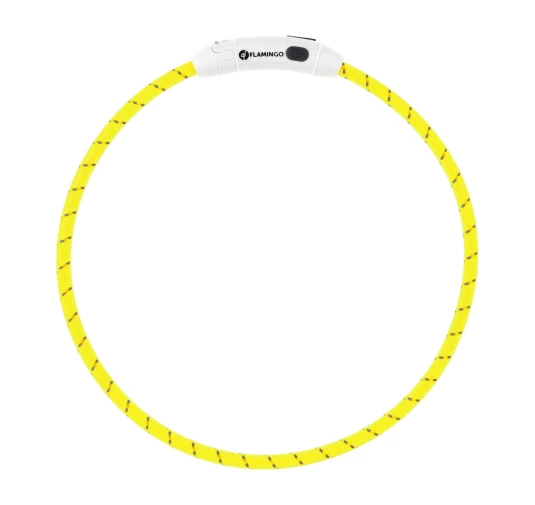 Obroża led dla psa Flamingo Leora żółta